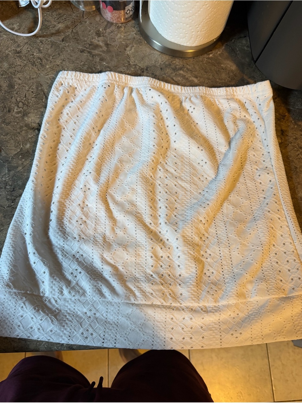 2 tops.  White and black  Eyelet A-Line Women’s Skirt